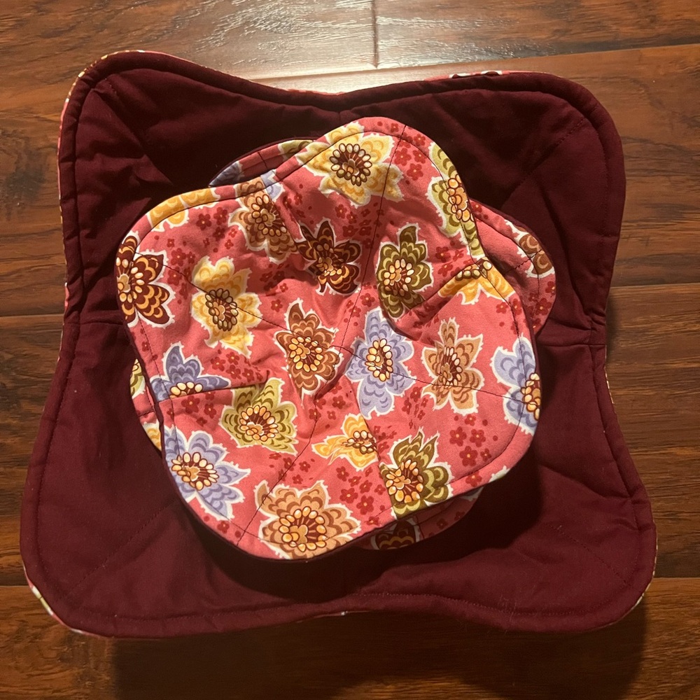 Floral Reversible Bowl Cozies